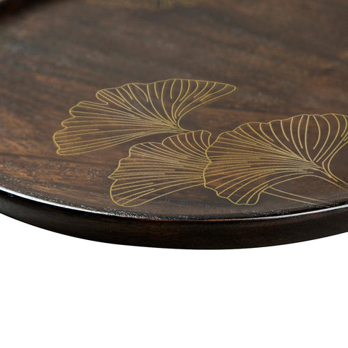 Dark Wood Charcuterie board with Brass inlay